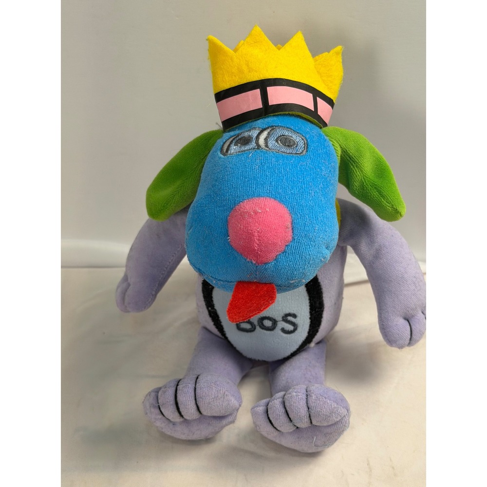 Gateway Promotions Group BOS Purple Blue Dog Plush Stuffed Animal Yellow Crown